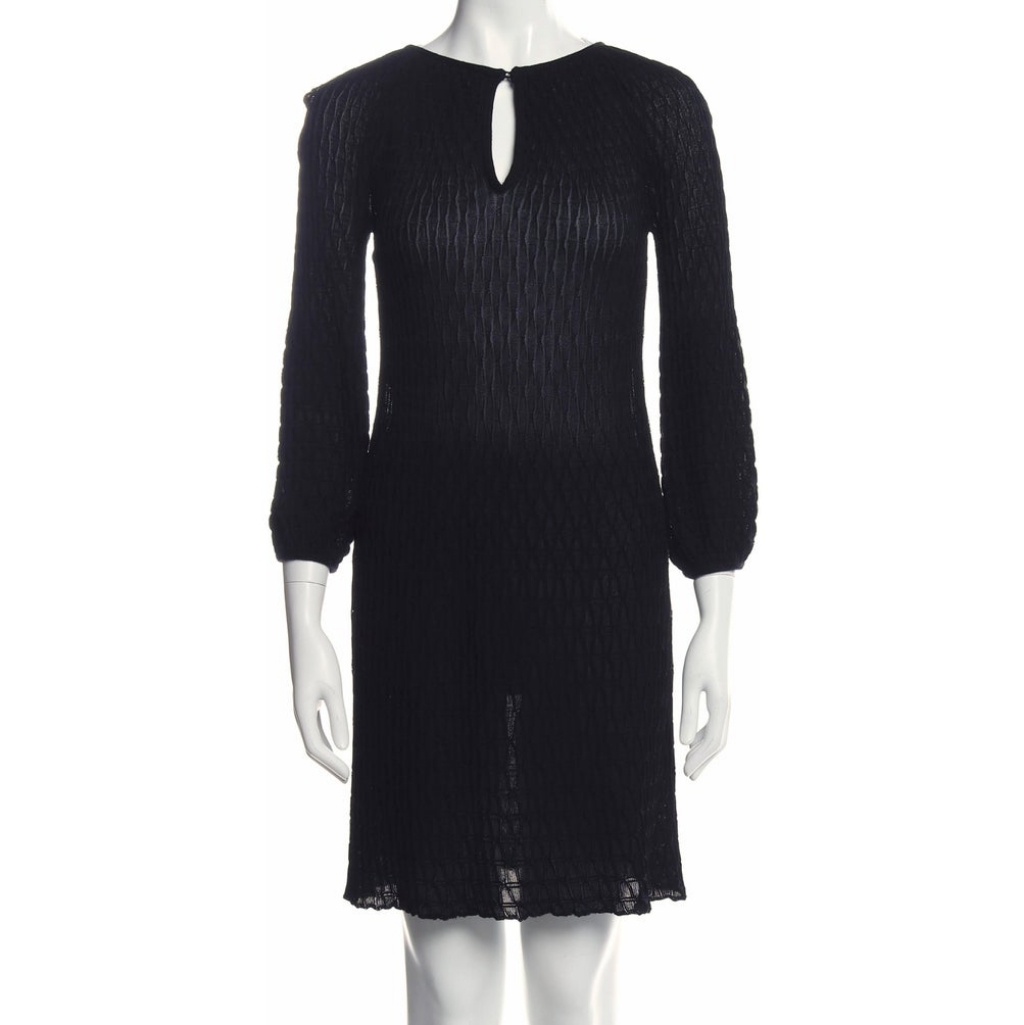 Missoni Black Balloon Sleeve Knit Dress, Size M